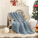 WESHIONGOO Chunky Knit Blanket Throw 50"×60" Knitted Throw Blankets for Couch Bed Fluffy Soft Blanket with Jumbo Chenille Yarn Thick 100% Handmade(Dusty Blue) by CozyNest Decor