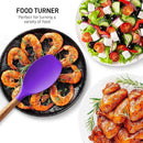 Zulay Kitchen Non-Stick Cooking Utensils Set with Authentic Acacia Wood Handles – 5-Piece Durable & Stylish Silicone Kitchen Utensils Set – Heat Resistant to 464°F – Purple by CozyNest Decor