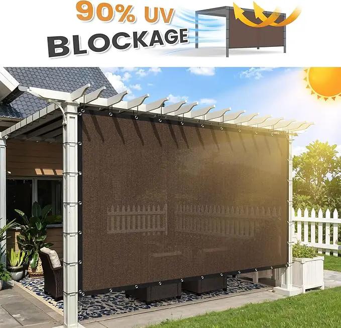 VICLLAX Shade Fabric Sun Shade Cloth with Every 2 FT Grommets for Patio Garden Pergola Cover Canopy 9x9 FT, Mocha, photo 2 of 7
