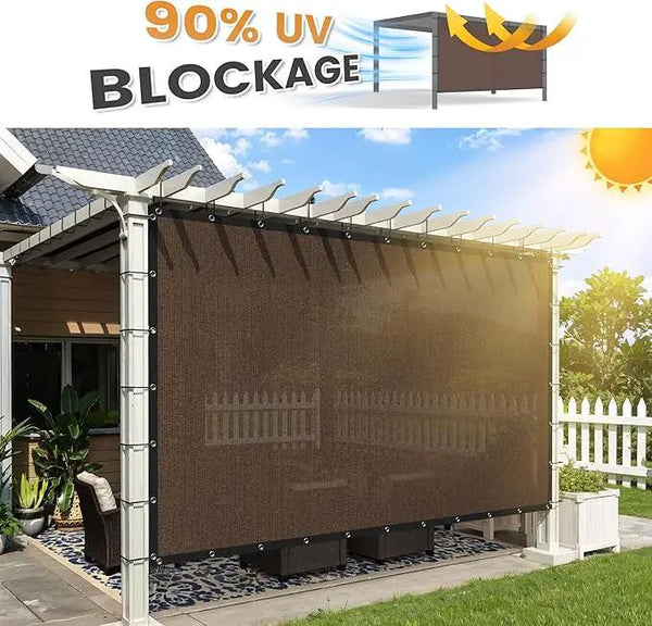 VICLLAX Shade Fabric Sun Shade Cloth with Every 2 FT Grommets for Patio Garden Pergola Cover Canopy 5x11 FT, Mocha, photo 2 of 7