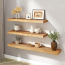 RICHFOCUS Elm Floating Shelves for Wall - 48" W x 9.3" D Rustic Solid Wood Shelves with Invisible Bracket, Wall-Mounted for Living Room, Bedroom, Kitchen Storage & Display, Set of 1, Natural by CozyNest Decor
