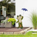 Alpine Corporation QWR1002 Indoor/Outdoor Smiling Frog with Purple Umbrella Garden Statue, Playful Frog Statue, 27" H, Green by GreenHaven Gardens