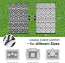 OLANLY Outdoor Rug Waterproof 8x10 ft Clearance, Reversible Outdoor Plastic Straw Rug with Floral Pattern, RV Mat for Patio, Camping, Balcony, Deck, Backyard, Black & White by CozyNest Decor