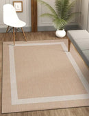 CAMILSON Outdoor Rug 9x12, Large Modern Outside Rugs for Patios Porches Waterproof Durable Washable Non-Shedding, Easy-to-Clean Indoor Outdoor Area Carpet (9 x 12, Bordered - Beige/White) by CozyNest Decor