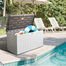 110 Gallon Pro Outdoor Storage Box, Waterproof Resin Deck Box for Patio, Pool, and Garden, Lockable Bin for Cushions, Tools, and Accessories, UV-Resistant, Grayish Brown by GreenHaven Gardens