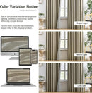 RAIN CITY Light Taupe Blackout Textured 90 Inch Long Linen Blend Curtain Draperies Back Tab with Hooks - Energy Saving Thermal Insulated Curtains for Living Room (2 Panels,W 50 x L 90 Inch) by CozyNest Decor