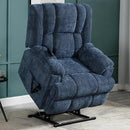 Dual Motor Power Lift Recliner Chair with Massage and Heat for Elderly People, Infinite Position, Dark Blue Recliner Chair, Chenille Fabric Lift Chair by CozyNest Decor