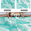 Outdoor Rug 8'x10' Waterproof for Patios Clearance, Reversible Outdoor Plastic Straw Rug Camping Carpet, Outside Floor Mats Large Area Rugs for RV,Patio,Deck,Porch, Beach,Balcony,Teal&White by GreenHaven Gardens