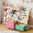 Kids Bookshelf and Toy Storage, Large 3 Tier Book Shelf for Kids Rooms, Sling Baby Bookcase with Stuffed Animal Storage, Toddler Montessori Bookshelf for Nursery, Playroom, Kindergarten by TinyTreasures Baby Boutique