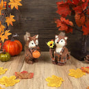 winemana 2 Pack Fall Decor Fox, Thanksgiving Decorations Indoor Sisal Foxes for Home Table Centerpiece Handmade Autumn Woodland Animal Friend Figurines with Pumpkin for Shelf Office Décor by CozyNest Decor