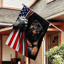 FLAGWIX Patriot American Dog Flags - Rottweiler Double Sided Flag - 4th of July Decorations for Home, Outside, Patriotic House Flag 30x40 Heavy Duty Canvas, Decorative Indoor Outdoor Flag by GreenHaven Gardens