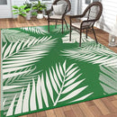 GENIMO Outdoor Rug 5' x 8' Waterproof for Patios Clearance, Reversible Plastic Straw Camping Rug Carpet, Large Area Rugs Mats for RV, Picnic, Backyard, Deck, Balcony, Porch, Dark Green&White by CozyNest Decor