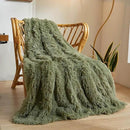 XeGe Luxury Faux Fur Blanket, Sage Green Soft Big Fluffy Throw, Shaggy Plush Decorative Couch Throw, Cute Furry Fuzzy Blanket for Bed Bedroom Living Room Sage Green, 60x90 by CozyNest Decor