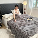 UKELER Sherpa Bed Blanket 80 × 90 inch, Ultra Soft Queen Size Throw Blanket for All Season, 470 GSM Cozy Plush Striped Fleece Blankets for Bedroom Living Room Dorm Hostel Sofa Camping, Dark Grey by CozyNest Decor