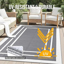 OLANLY Outdoor Rug 5x8 ft Waterproof, Reversible Outdoor Plastic Straw Rug, RV Mat, Indoor Outdoor Carpet Clearance for Patio, Camping, Balcony, Deck, Backyard, Grey & White by GreenHaven Gardens