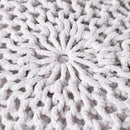 BIRDROCK HOME Round Pouf Ottoman | Cotton Braided Foot Stool with Bean Bag Filling | Boho Foot Rest for Living Room & Bedroom | Compact & Comfortable Seating, Lightweight & Soft | Ivory by CozyNest Decor