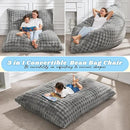 Hobestluk 3 in 1 Bean Bag Chair Giant Bean Bag Chairs for Adults with Bubble Cover Convertible Bean Bag Floor Cushion with Machine Washable Cover for Living Room (Bubble Grey) by CozyNest Decor