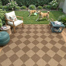 Lahome Checkered Easy Jute Indoor Outdoor Rug, 5x7 Area Rugs for Living Room Nature Large Dining Room Carpet, Washable Non Slip Indoor Outdoor Carpet for Home Office Bedroom Backyard Patio by CozyNest Decor
