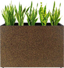 Metal Planter Box Rectangular Planter, 35.5" Lx 10" Wx 28" H Terrazzo Brown Large Planters with Drainage Holes, Galvanized Steel Tall Planters for Patio/Porch by GreenHaven Gardens