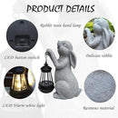Rabbit Solar Garden Outdoor Statues,Resin Rabbit Figurine Decorations with Solar Lights Lantern, Outdoor Rabbit Art Decor for Lawn,Yard, Unique Housewarming Gift for Garden Home by GreenHaven Gardens