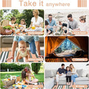 Waterproof Picnic Blanket 80" x 60" in Portable with Carry Strap for Beach Mat or Family Outdoor Camping Party, Park Blanket for Grass Park Hiking Travel, Concerts (Dark Green&White&Orange, 80" x 60") by TinyTreasures Baby Boutique