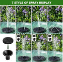 Solar Fountain with 2000 mAh Battery Backup Works in Cloudy, Glass Solar Powered Bird Bath Fountains with 7 Nozzles, 3.5 W Solar Fountain Pump for Birdbath,Garden, Outdoor, Pond (Black) by GreenHaven Gardens