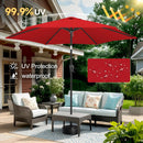 FLAME&SHADE 10ft Patio Umbrella - Outdoor Umbrella with 6 Sturdy Ribs, Push Button Tilt and Crank, UV Protection Table Market Umbrella for Pool, Porch，Garden, Deck, Backyard (Red) by GreenHaven Gardens