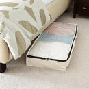 Household Essentials Cotton Canvas Under Bed Clothing and Linen Storage Bag | Natural by CozyNest Decor