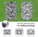 OLANLY Waterproof Outdoor Rug 5x8 ft, Reversible Outdoor Plastic Straw Rug with Leaf Pattern, RV Mat, Indoor Outdoor Carpet for Patio, Camping, Balcony, Deck, Backyard, Black & White by CozyNest Decor