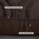 decorUhome Throw Pillow Covers 24x24 Inch Set of 2, Soft Plush Decorative Faux Fur Dark Brown Solid Couch Pillow Covers, Accent Farmhouse Neutral Square Euro Pillow Cases for Sofa Bed Living Room by CozyNest Decor