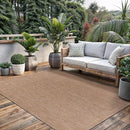 Washable Indoor Outdoor Rug 8x10 Weather Resistant Area Rugs Modern Solid Jute Rug for Porch Deck Balcony Backyard Patio Outside Carpet (8 X 10 Jute Beige) by CozyNest Decor