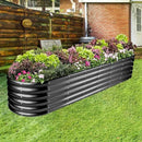 Land Guard 8×2×1.5ft Galvanized Raised Garden Bed Kit, Raised Garden Boxes Outdoor, Oval Metal Raised Garden Beds for Vegetables, Gray by GreenHaven Gardens