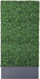 AGPL Upgraded Artificial Boxwood Hedge Wall with Dark Gray Stainless Steel Planter (96" Height 48" Width 12" Deep) Outdoor and Indoor Backdrop Divider Privacy Screen and Decorative Wall by CozyNest Decor