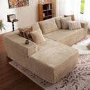 ovios 104" Cloud Sectional Couch with L-Shape Chaise,Modern Modular Sofa with Deep Seat, Upholstered Couches for Living Room Bedroom,No Assembly Required, Beige (Plush Corduroy Fabric) by CozyNest Decor