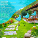 Decorative Solar Lights, Outdoor Solar Bird Stake Lights, Hand Blown Glass Decorative Garden Pathway Lights Outdoor Waterproof Glass Stakes (Light Blue) by GreenHaven Gardens