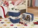 DECOMOMO Storage Baskets for Shelves - Fabric Closet Organizers and Storage Bins, Perfect Baskets for Organizing Closet Toys Nursery (Navy Blue and White, XL - 3 Pack) by CozyNest Decor