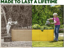 Galvanized Raised Garden Beds Outdoor // 6×2×2 ft Planter Raised Beds for Gardening, Vegetables, Flowers // Large Metal Garden Box (Yellow) // Patented Tool-Free Design by GreenHaven Gardens