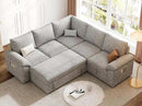 85 Inch Modular Sectional Sofa with Pull Out Bed,L Shaped 5 Seat Sectional Sleeper Sofa with Storage,Sectional Couches for Living Room,Cloud Modular Couch,Removable Sofa Cover,Light Gray by CozyNest Decor