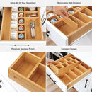 Premium Utensils and Tea Bag Drawer Organizers – 14-Compartment Design with Removable Dividers, Non-Slip Feet, 100% Sustainable Bamboo, 2 Pack by CozyNest Decor