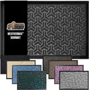 GORILLA GRIP 100% Waterproof All-Season WeatherMax Doormat, US Designed Natural Rubber, Stain and Fade Resistant, Low Profile Indoor Outdoor Door Mats, Easy Clean Patio Mat, 17x29, Slate Geometric by CozyNest Decor