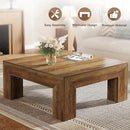 Tribesigns 39.4-Inch Square Coffee Table for Living Room, Farmhouse All MDF Accent Center Cocktail Table with Sturdy Wooden Legs, Easy Assembly, Rustic Brown by CozyNest Decor