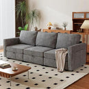 mestyl Modular Sectional Sofa Convertible Sofa Couch Set with Storage for Living Room, Modern 3 Seater Modular Sectional Couch (Grey) by CozyNest Decor