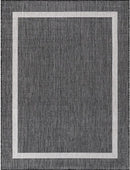 Bordered Outdoor Rug 6x9 Washable Outside Carpet for Indoor Patio Porch Waterproof Easy Cleaning Non Shedding Area Rugs Gray 6 x 9 by CozyNest Decor