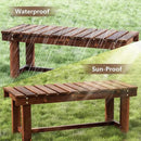 Outdoor Garden Bench, Weatherproof Patio Benches 3-Person Seat Backless Wooden Porch Bench, Multifunctional Slat All Weather Bench for Garden Lawn Porch Park Backyard (Carbonized Brown, 47.2 inch) by GreenHaven Gardens