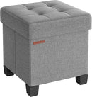 SONGMICS Storage Ottoman, Small Ottoman Foot Rest with Legs, 15 x 15 x 15.7 Inches Foot Stool, Load up to 660 lb, for Living Room, Bedroom, Dorm, Dove Gray ULSF014G02 by CozyNest Decor