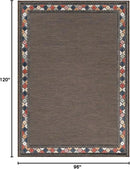 Beverly Rug Outdoor Rug 8x10 Modern Bordered Area Rugs for Indoor and Outdoor Patio Easy to Clean Non Shedding Living Room Porch Garden Washable Outside Carpet (8 x 10 Brown) by CozyNest Decor