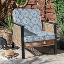 LVTXIII Patio Chair Cushions 22"x22"x3", Water-Repellent Outdoor Seat Cushions for Patio Furniture, Square Chair Pads with Ties for Home Garden Decoration, Set of 2, Medallion Blue by GreenHaven Gardens