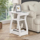 End Tables Living Room, White End Table with Charging Station,White Side Table, Nightstand for Bedroom, 3 Tier End Table with Storage Shelf for Living Room by CozyNest Decor