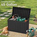 YITAHOME 45 Gallon Deck Box, Outdoor Storage Box for Patio Cushions, Outdoor Tools, Gardening Tools, Sports Equipment, and Throw Pillows, Lockable and Waterproof, Black by GreenHaven Gardens