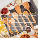 Riveira Cherry Wooden Spoons for Cooking Set of 6 – Natural Cherry Wood Cooking Utensils, Wooden Spatula, Wooden Spoon - Premium Quality Wooden Utensil Set for Non-Toxic Cooking by CozyNest Decor